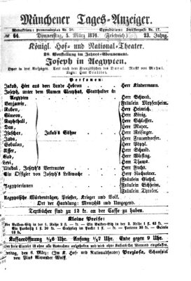 Münchener Tages-Anzeiger Donnerstag 5. März 1874