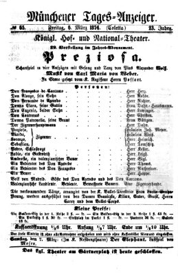 Münchener Tages-Anzeiger Freitag 6. März 1874