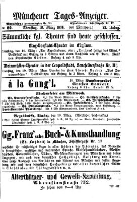 Münchener Tages-Anzeiger Dienstag 10. März 1874