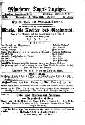 Münchener Tages-Anzeiger Donnerstag 19. März 1874