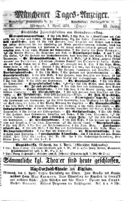 Münchener Tages-Anzeiger Mittwoch 1. April 1874