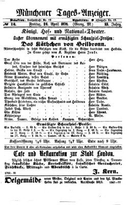 Münchener Tages-Anzeiger Freitag 24. April 1874