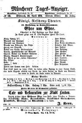 Münchener Tages-Anzeiger Mittwoch 29. April 1874