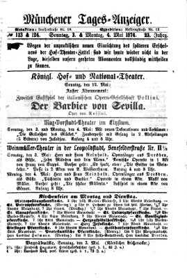 Münchener Tages-Anzeiger Sonntag 3. Mai 1874