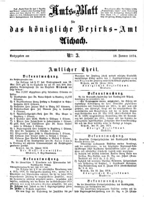 Amtsblatt für das Bezirksamt und Amtsgericht Aichach Sonntag 18. Januar 1874