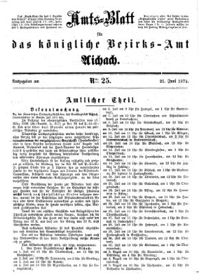 Amtsblatt für das Bezirksamt und Amtsgericht Aichach Sonntag 21. Juni 1874