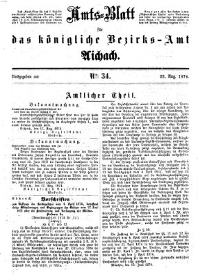 Amtsblatt für das Bezirksamt und Amtsgericht Aichach Sonntag 23. August 1874