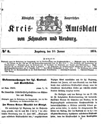 Königlich Bayerisches Kreis-Amtsblatt von Schwaben und Neuburg Samstag 10. Januar 1874