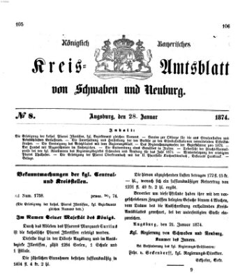 Königlich Bayerisches Kreis-Amtsblatt von Schwaben und Neuburg Mittwoch 28. Januar 1874