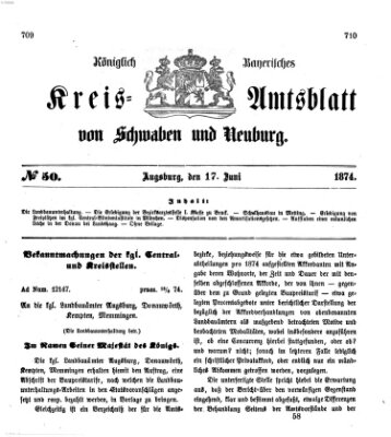 Königlich Bayerisches Kreis-Amtsblatt von Schwaben und Neuburg Mittwoch 17. Juni 1874