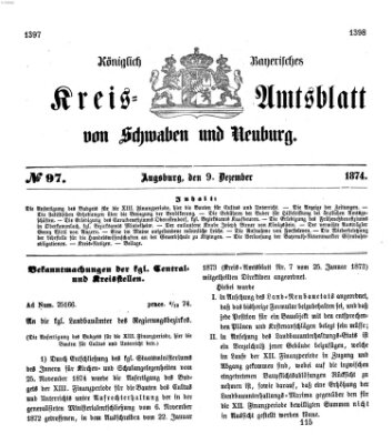 Königlich Bayerisches Kreis-Amtsblatt von Schwaben und Neuburg Mittwoch 9. Dezember 1874