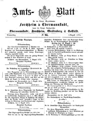 Amtsblatt für die Königlichen Bezirksämter Forchheim und Ebermannstadt sowie für die Königliche Stadt Forchheim Donnerstag 6. August 1874