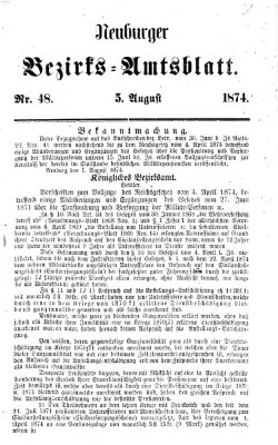 Neuburger Bezirks-Amtsblatt Mittwoch 5. August 1874