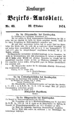 Neuburger Bezirks-Amtsblatt Donnerstag 22. Oktober 1874