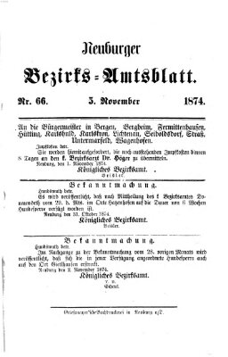 Neuburger Bezirks-Amtsblatt Donnerstag 5. November 1874