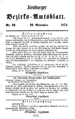 Neuburger Bezirks-Amtsblatt Sonntag 22. November 1874