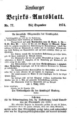 Neuburger Bezirks-Amtsblatt Donnerstag 24. Dezember 1874