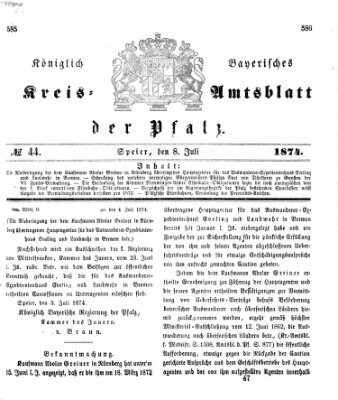 Königlich-bayerisches Kreis-Amtsblatt der Pfalz (Königlich bayerisches Amts- und Intelligenzblatt für die Pfalz) Mittwoch 8. Juli 1874