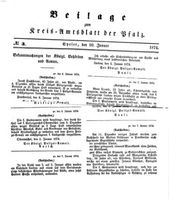 Königlich-bayerisches Kreis-Amtsblatt der Pfalz (Königlich bayerisches Amts- und Intelligenzblatt für die Pfalz) Samstag 10. Januar 1874