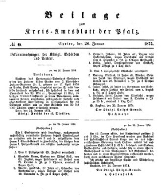 Königlich-bayerisches Kreis-Amtsblatt der Pfalz (Königlich bayerisches Amts- und Intelligenzblatt für die Pfalz) Mittwoch 28. Januar 1874