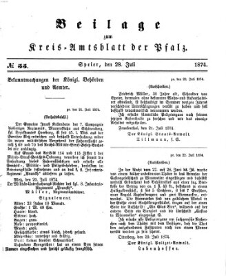 Königlich-bayerisches Kreis-Amtsblatt der Pfalz (Königlich bayerisches Amts- und Intelligenzblatt für die Pfalz) Dienstag 28. Juli 1874