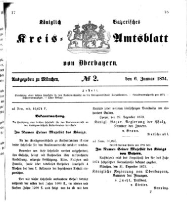 Königlich-bayerisches Kreis-Amtsblatt von Oberbayern (Münchner Intelligenzblatt) Dienstag 6. Januar 1874