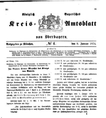 Königlich-bayerisches Kreis-Amtsblatt von Oberbayern (Münchner Intelligenzblatt) Freitag 9. Januar 1874