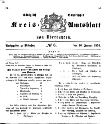 Königlich-bayerisches Kreis-Amtsblatt von Oberbayern (Münchner Intelligenzblatt) Freitag 16. Januar 1874