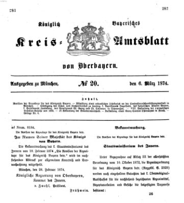 Königlich-bayerisches Kreis-Amtsblatt von Oberbayern (Münchner Intelligenzblatt) Freitag 6. März 1874