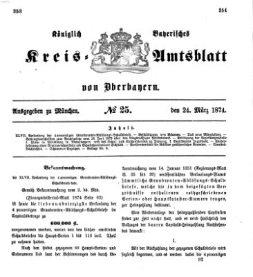 Königlich-bayerisches Kreis-Amtsblatt von Oberbayern (Münchner Intelligenzblatt) Dienstag 24. März 1874