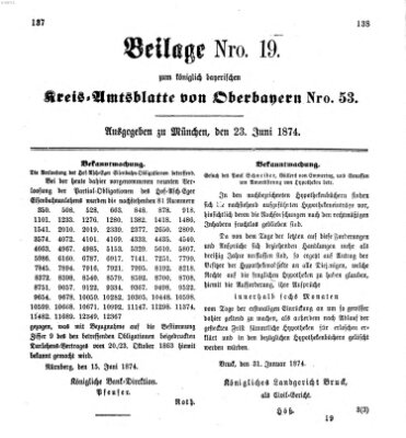 Königlich-bayerisches Kreis-Amtsblatt von Oberbayern (Münchner Intelligenzblatt) Dienstag 23. Juni 1874
