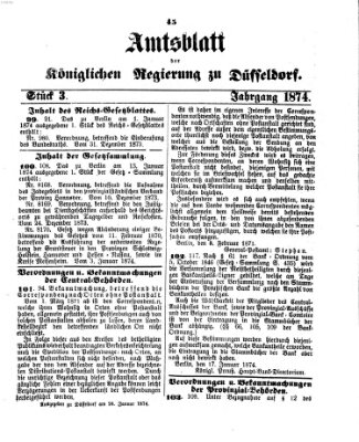 Amtsblatt für den Regierungsbezirk Düsseldorf Samstag 24. Januar 1874