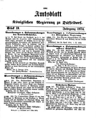 Amtsblatt für den Regierungsbezirk Düsseldorf Samstag 2. Mai 1874