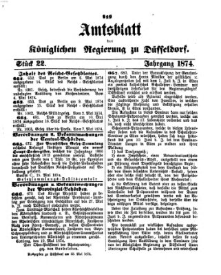 Amtsblatt für den Regierungsbezirk Düsseldorf Samstag 23. Mai 1874