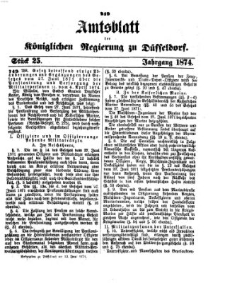 Amtsblatt für den Regierungsbezirk Düsseldorf Samstag 13. Juni 1874