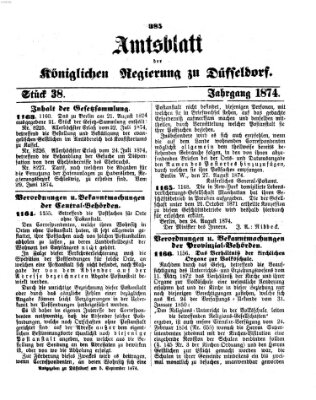 Amtsblatt für den Regierungsbezirk Düsseldorf Samstag 5. September 1874