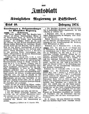 Amtsblatt für den Regierungsbezirk Düsseldorf Samstag 19. September 1874