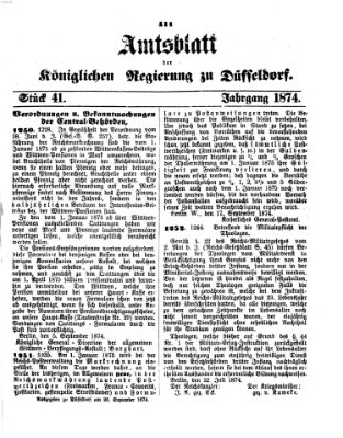 Amtsblatt für den Regierungsbezirk Düsseldorf Samstag 26. September 1874