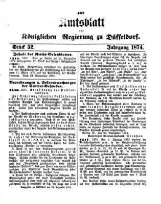 Amtsblatt für den Regierungsbezirk Düsseldorf Samstag 12. Dezember 1874