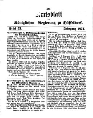 Amtsblatt für den Regierungsbezirk Düsseldorf Dienstag 15. Dezember 1874