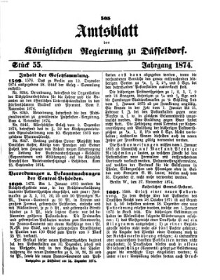 Amtsblatt für den Regierungsbezirk Düsseldorf Donnerstag 24. Dezember 1874