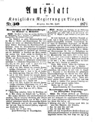 Amts-Blatt der Preußischen Regierung zu Liegnitz Samstag 25. Juli 1874