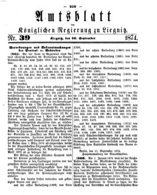 Amts-Blatt der Preußischen Regierung zu Liegnitz Samstag 26. September 1874