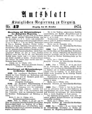 Amts-Blatt der Preußischen Regierung zu Liegnitz Samstag 17. Oktober 1874