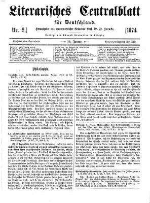 Literarisches Zentralblatt für Deutschland Samstag 10. Januar 1874