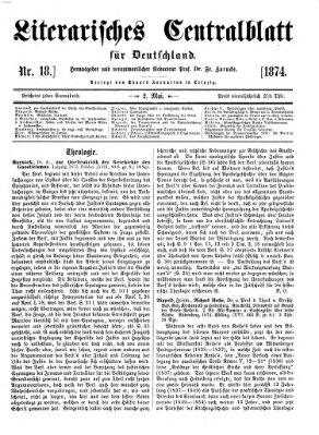 Literarisches Zentralblatt für Deutschland Samstag 2. Mai 1874