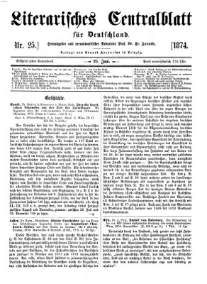 Literarisches Zentralblatt für Deutschland Samstag 20. Juni 1874