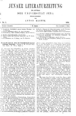 Jenaer Literaturzeitung Samstag 31. Januar 1874