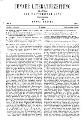 Jenaer Literaturzeitung Samstag 7. Februar 1874