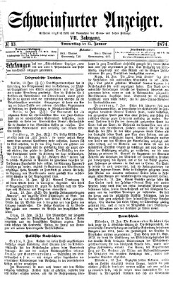 Schweinfurter Anzeiger Donnerstag 15. Januar 1874